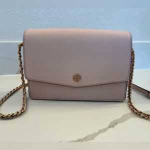 Tory Burch Blush Crossbody Bag with Gold Chain